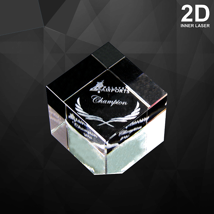9046 - Square Crystal Paper Weight