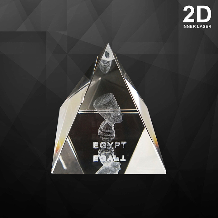 9161 - Pyramid Crystal Paper Weight 