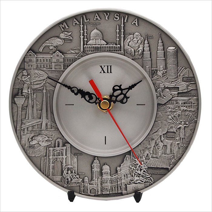 7229 - Malaysia Landmark Pewter Clock Plate