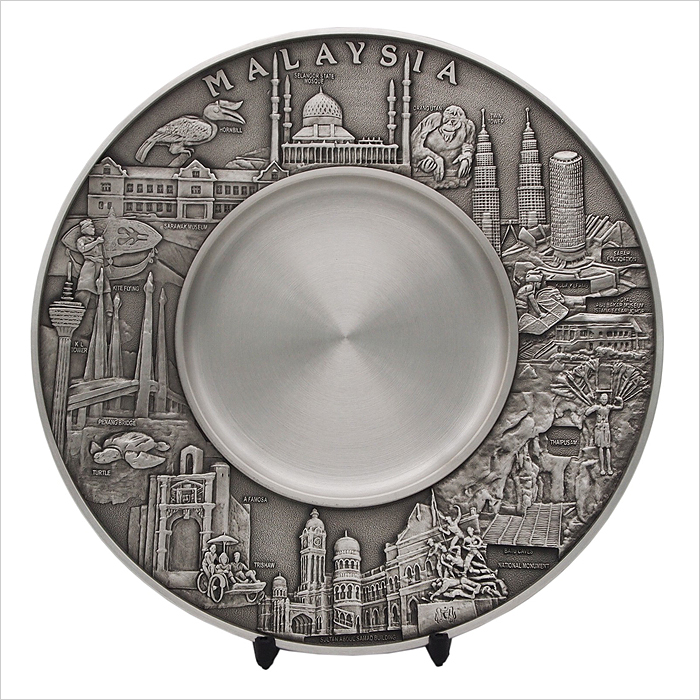 7232 Malaysia Landmark Pewter Plate