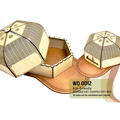 WD 0012 - ECO-Friendly Wooden Hat Shaped Gift Box