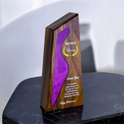 7684 - Wooden Plaque & Trophy