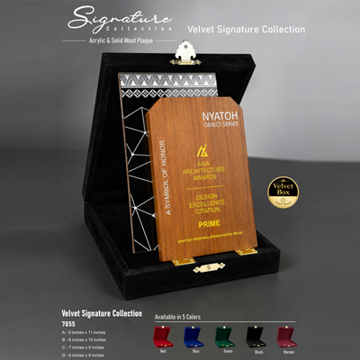 7855 - Acrylic & Solid Wood Plaque